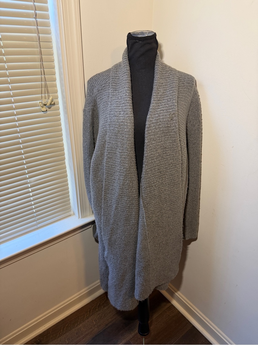 89th & Madison Women’s 2X Gray Open Front Long Cardigan Sweater Plus Size